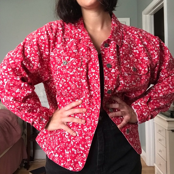 Cute vintage floral Jean jacket - Picture 2 of 7